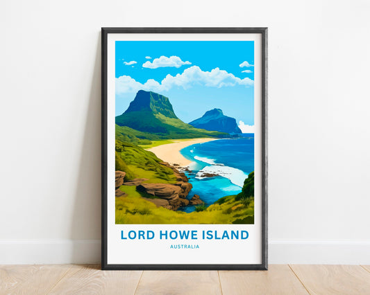 Lord Howe Island Travel Print - Lord Howe Island poster, Australia Wall Art, Framed, Gift Australia Decor Present, Customize Your Text - TravelTreasureCo