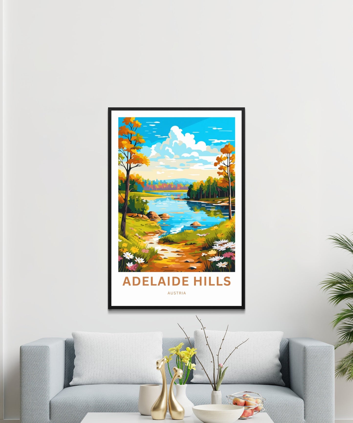 Adelaide Hills Travel Print - Hillside Serenity