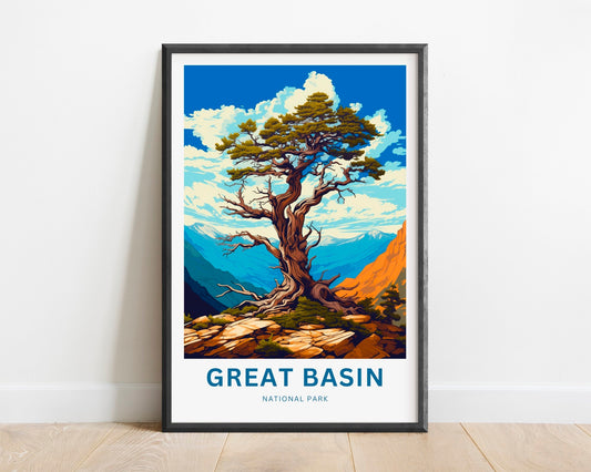 Great Basin National Park Travel Print - Great Basin poster, National Park Wall Art, Framed present, Gift United States Present - TravelTreasureCo