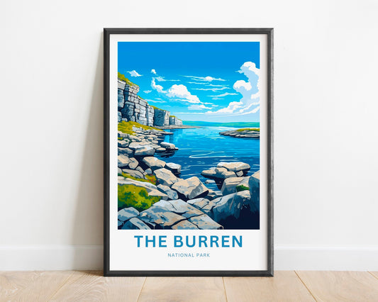 The Burren National Park Travel Print - Burren National Park poster, Ireland Wall Art, Framed present, Gift Ireland Present - TravelTreasureCo