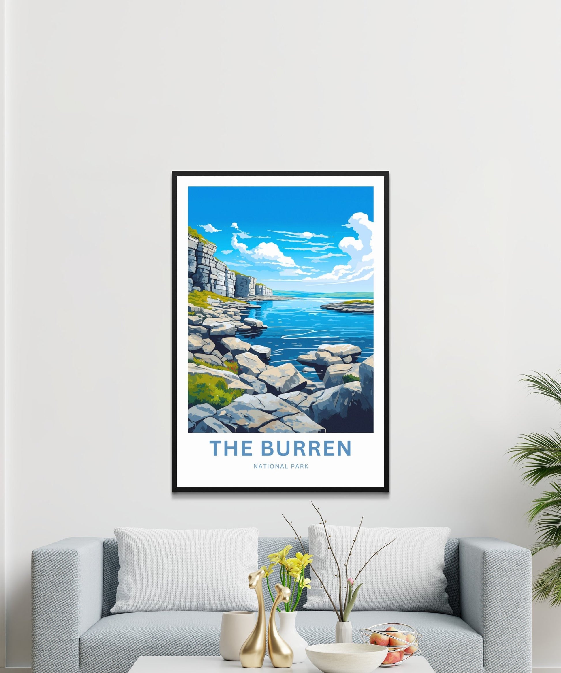 The Burren National Park Travel Print - Burren National Park poster, Ireland Wall Art, Framed present, Gift Ireland Present - TravelTreasureCo