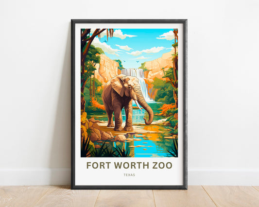 Fort Worth Zoo Travel Print - Fort Worth Zoo poster, Texas Wall Art, Framed present, Gift United States Present, Custom Text - TravelTreasureCo