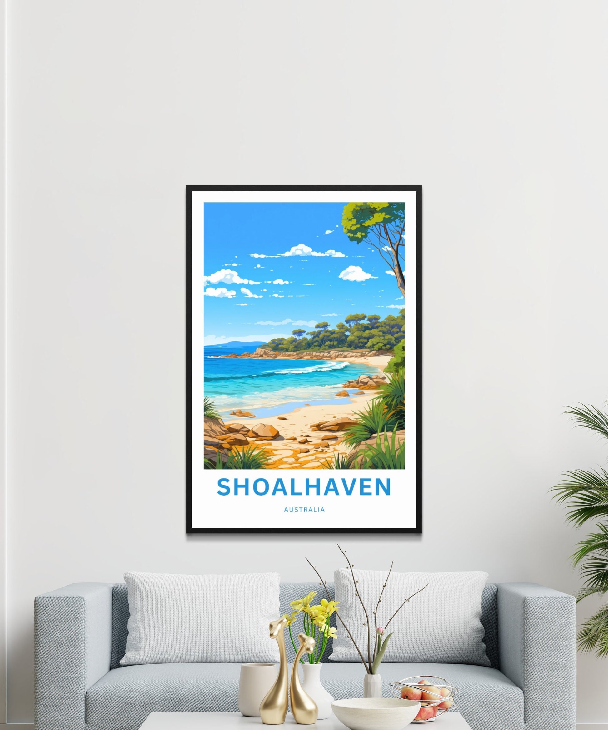 Shoalhaven Travel Print - Shoalhaven poster, Australia Wall Art, Framed present, Gift Australia Present, Custom Text - TravelTreasureCo