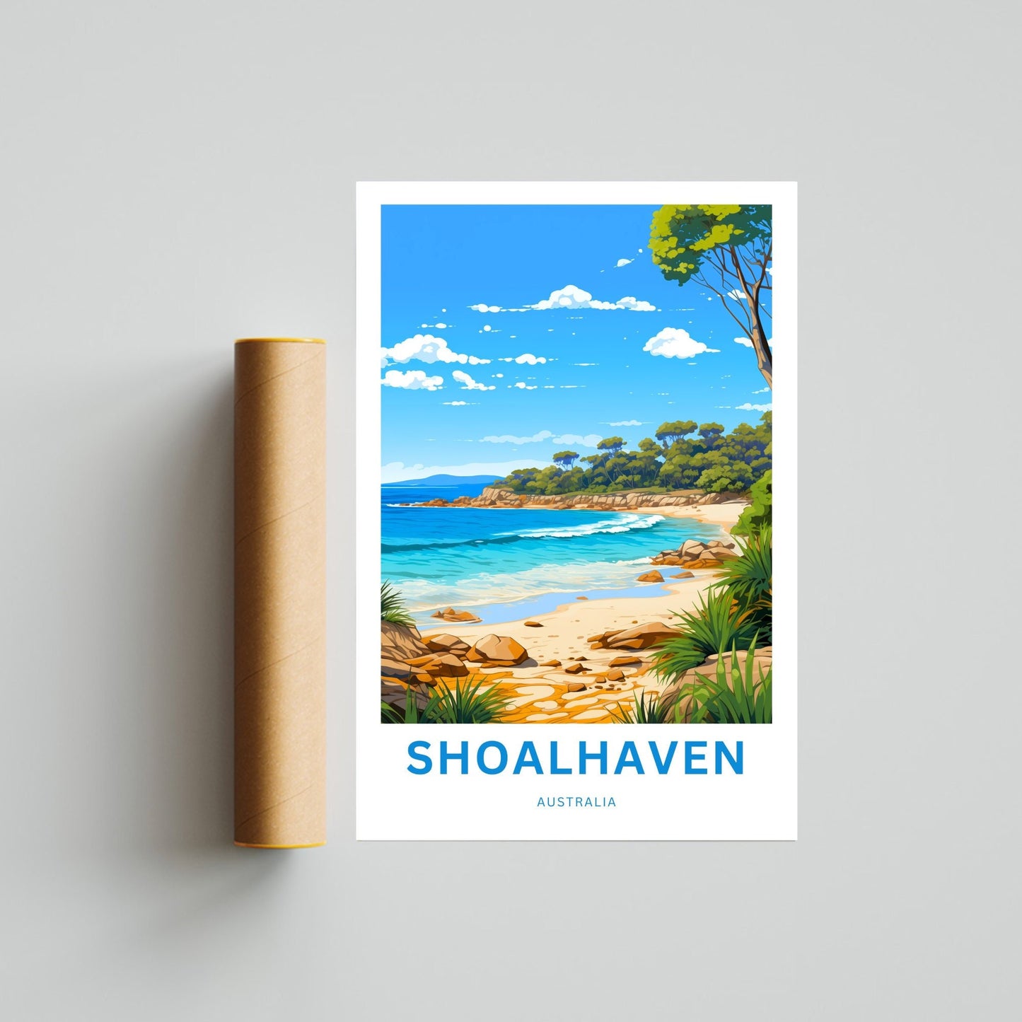 Shoalhaven Travel Print - Shoalhaven poster, Australia Wall Art, Framed present, Gift Australia Present, Custom Text - TravelTreasureCo