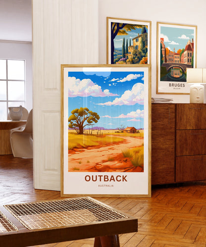 Outback Travel Print - Outback Travel poster, Australia Wall Art, Wall Decor, Framed present, Gift Australia Present, Custom Text - TravelTreasureCo