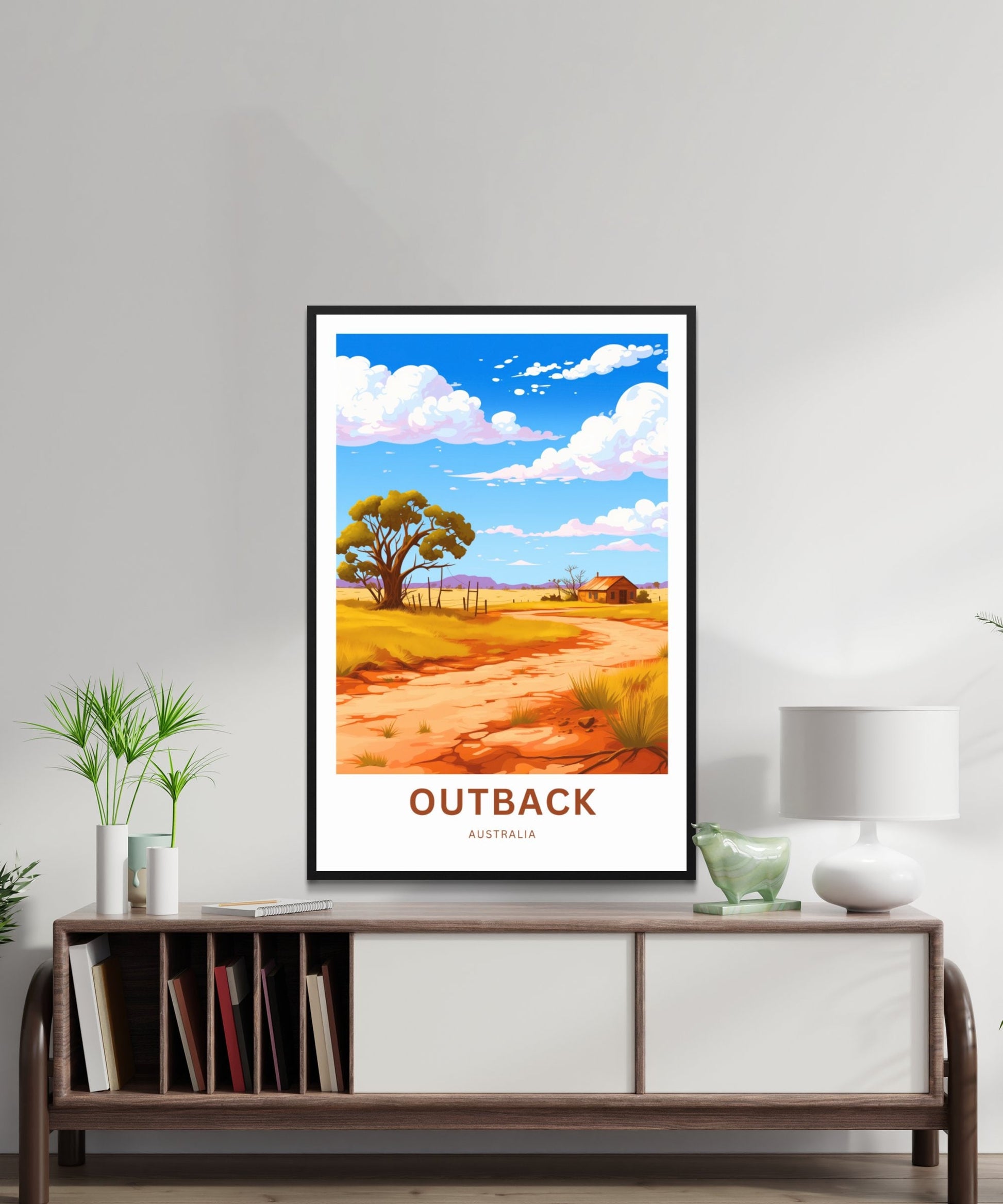 Outback Travel Print - Outback Travel poster, Australia Wall Art, Wall Decor, Framed present, Gift Australia Present, Custom Text - TravelTreasureCo