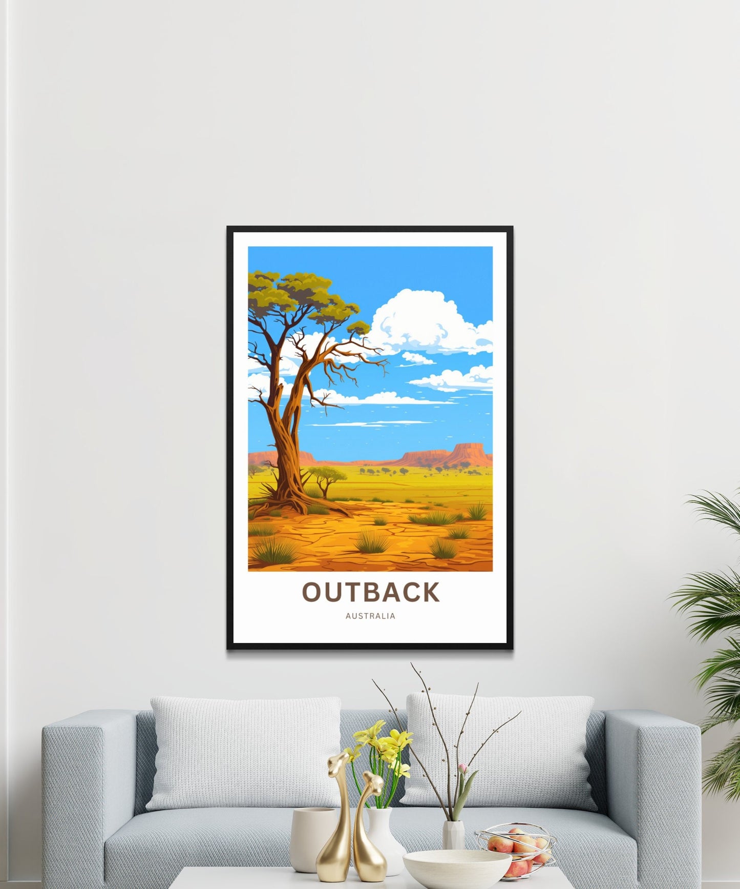 Outback Travel Print - Outback Travel poster, Australia Wall Art, Wall Decor, Gift Australia Present, Custom Text - TravelTreasureCo