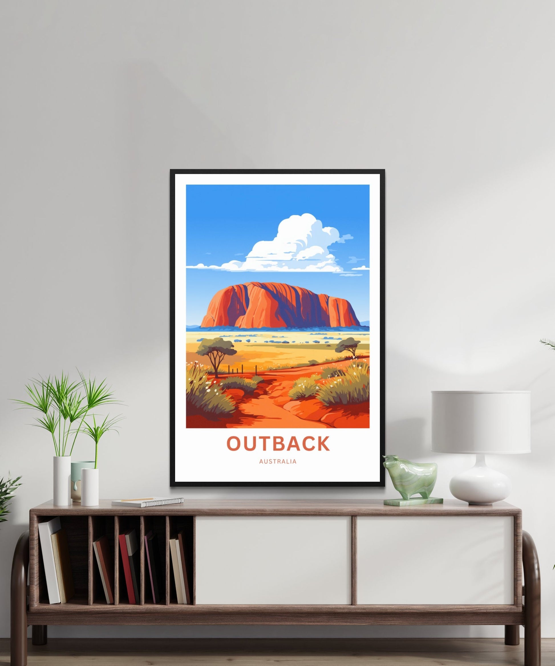 Outback Travel Print - Outback Travel poster, Australia Wall Art, Wall Decor, Gift Australia Present, Custom Text - TravelTreasureCo