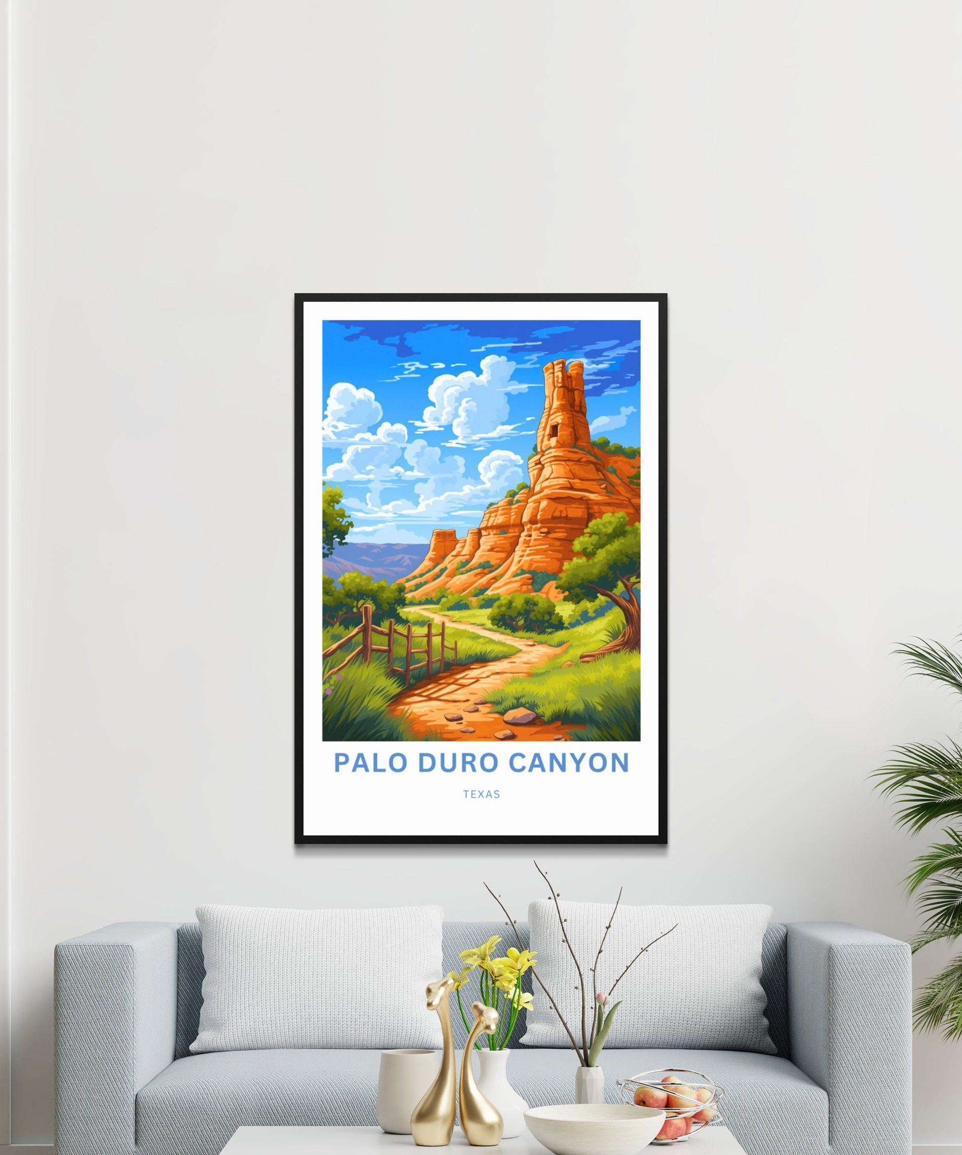 Palo Duro Canyon Travel Print - Palo Duro Canyon poster, State Park Wall Art, Texas Framed present, Gift United States Present, Custom Text - TravelTreasureCo