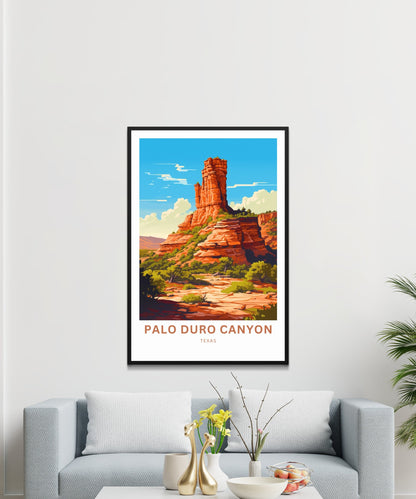 Palo Duro Canyon Travel Print - Palo Duro Canyon poster, State Park Wall Art, Texas Framed present, Gift United States Present, Custom Text - TravelTreasureCo