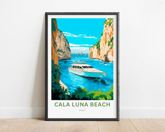 Cala Luna Travel Print - Cala Luna poster, Italy Wall Art, Framed present, Gift Italy Present - TravelTreasureCo