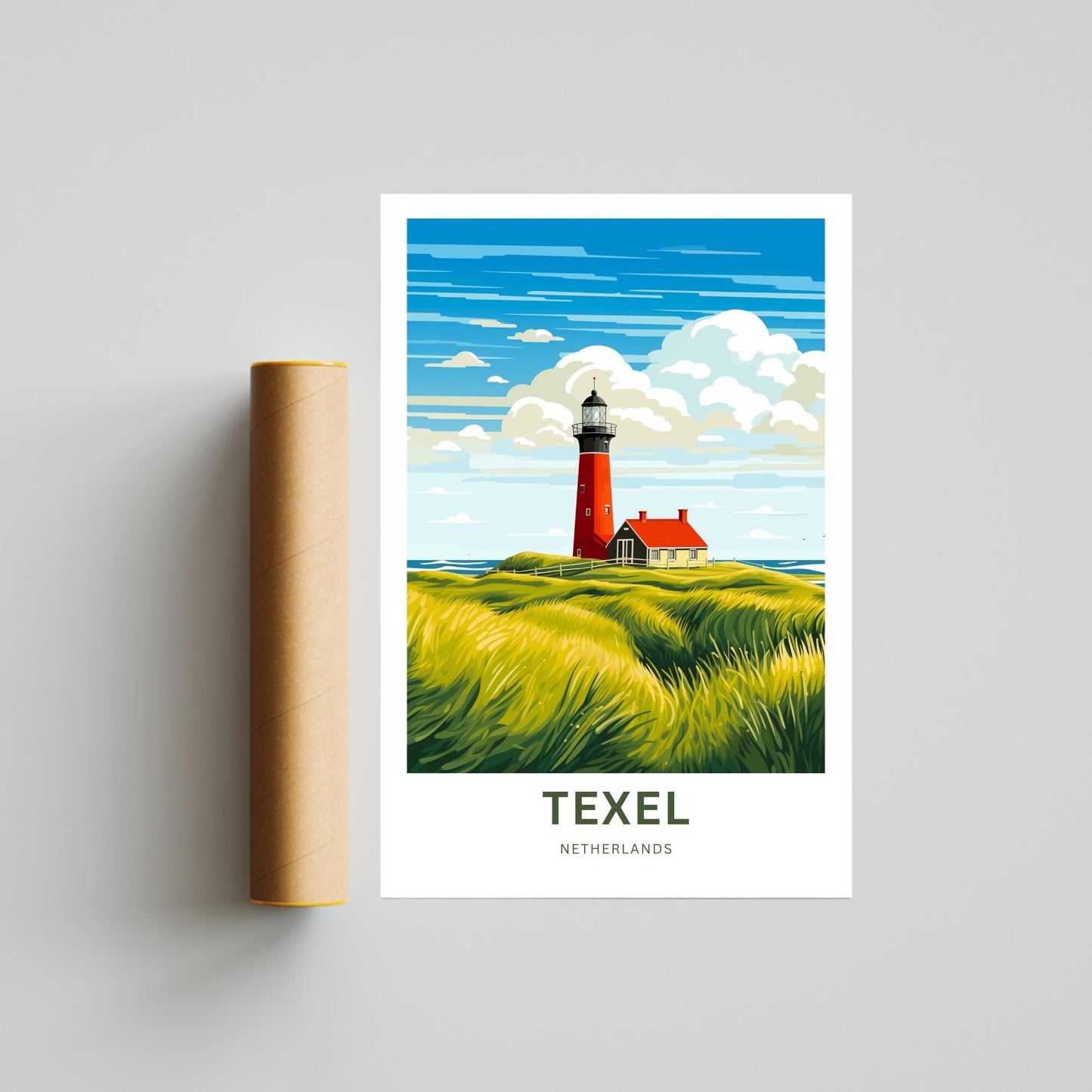 Texel Travel Print - Texel Travel poster, Netherlands Wall Art, Framed present, Gift Netherlands Present - TravelTreasureCo