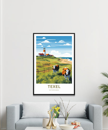 Texel Travel Print - Texel Travel poster, Netherlands Wall Art, Framed present, Gift Netherlands Present - TravelTreasureCo