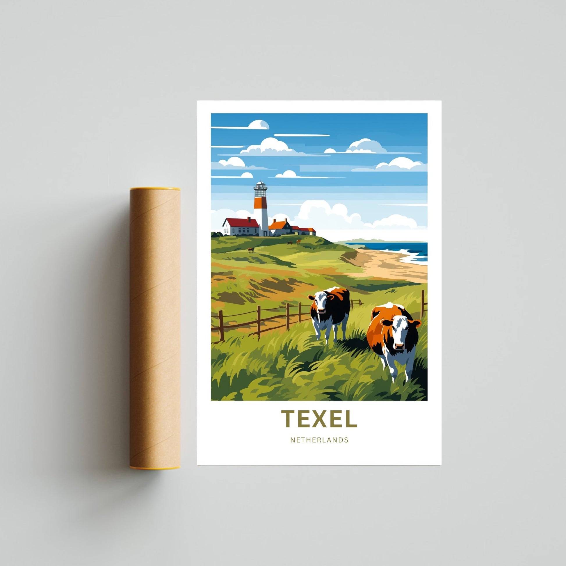 Texel Travel Print - Texel Travel poster, Netherlands Wall Art, Framed present, Gift Netherlands Present - TravelTreasureCo