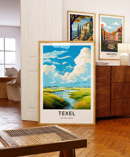 Texel Travel Print - Texel Travel poster, Netherlands Wall Art, Framed present, Gift Netherlands Present - TravelTreasureCo