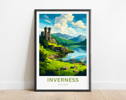 Inverness Travel Print - Inverness poster, Scotland Wall Art, Wall Decor, Framed present, Gift Scotland Present - TravelTreasureCo