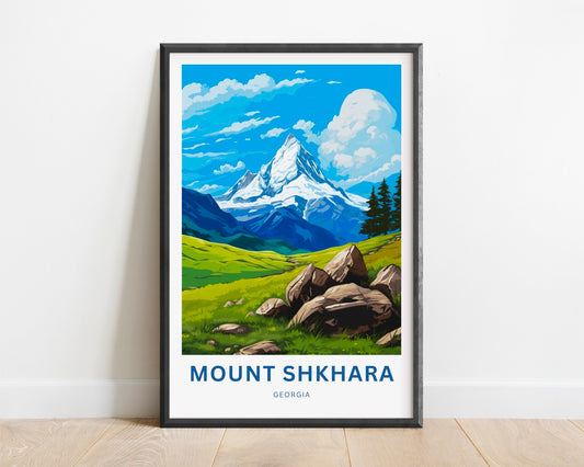 Mount Shkhara Travel Print - Mount Shkhara poster, Georgia, Russia Wall Art, Framed present, Gift Russia Present - TravelTreasureCo