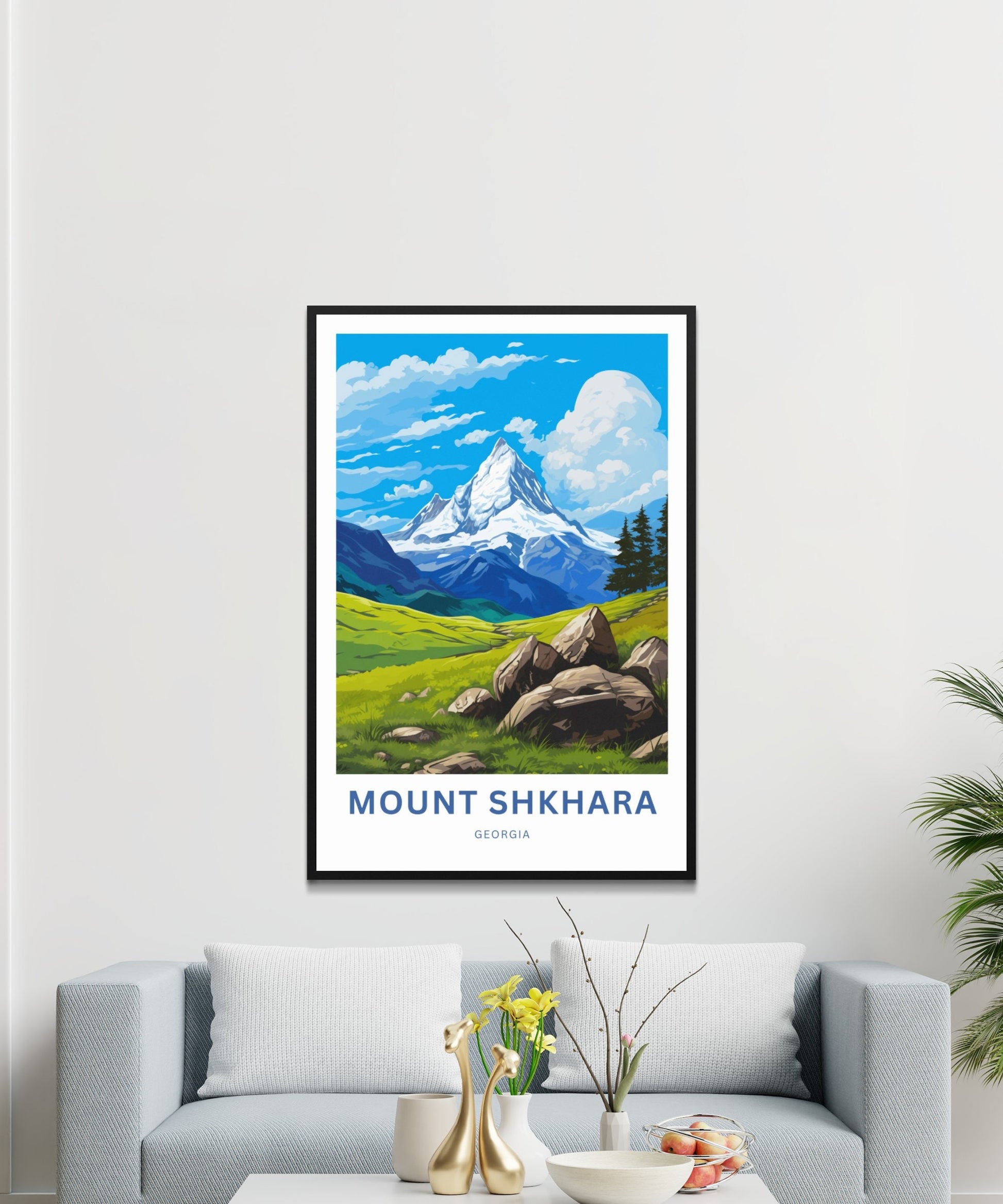 Mount Shkhara Travel Print - Mount Shkhara poster, Georgia, Russia Wall Art, Framed present, Gift Russia Present - TravelTreasureCo