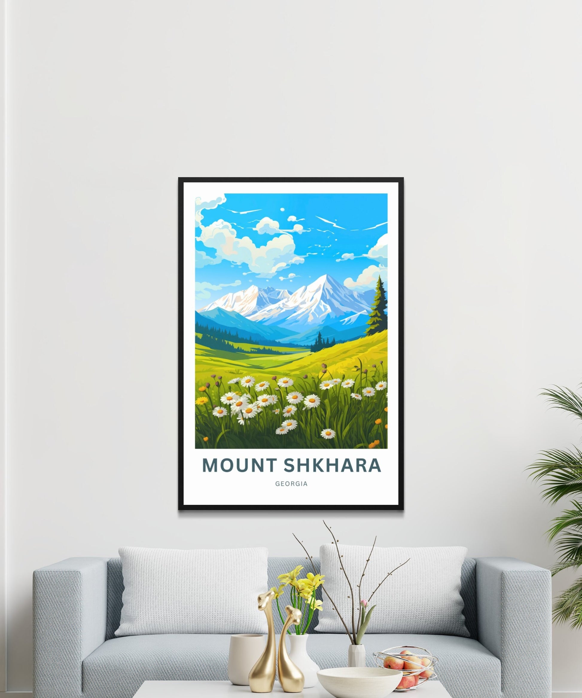 Mount Shkhara Travel Print - Mount Shkhara poster, Georgia, Russia Wall Art, Framed present, Gift Russia Present - TravelTreasureCo