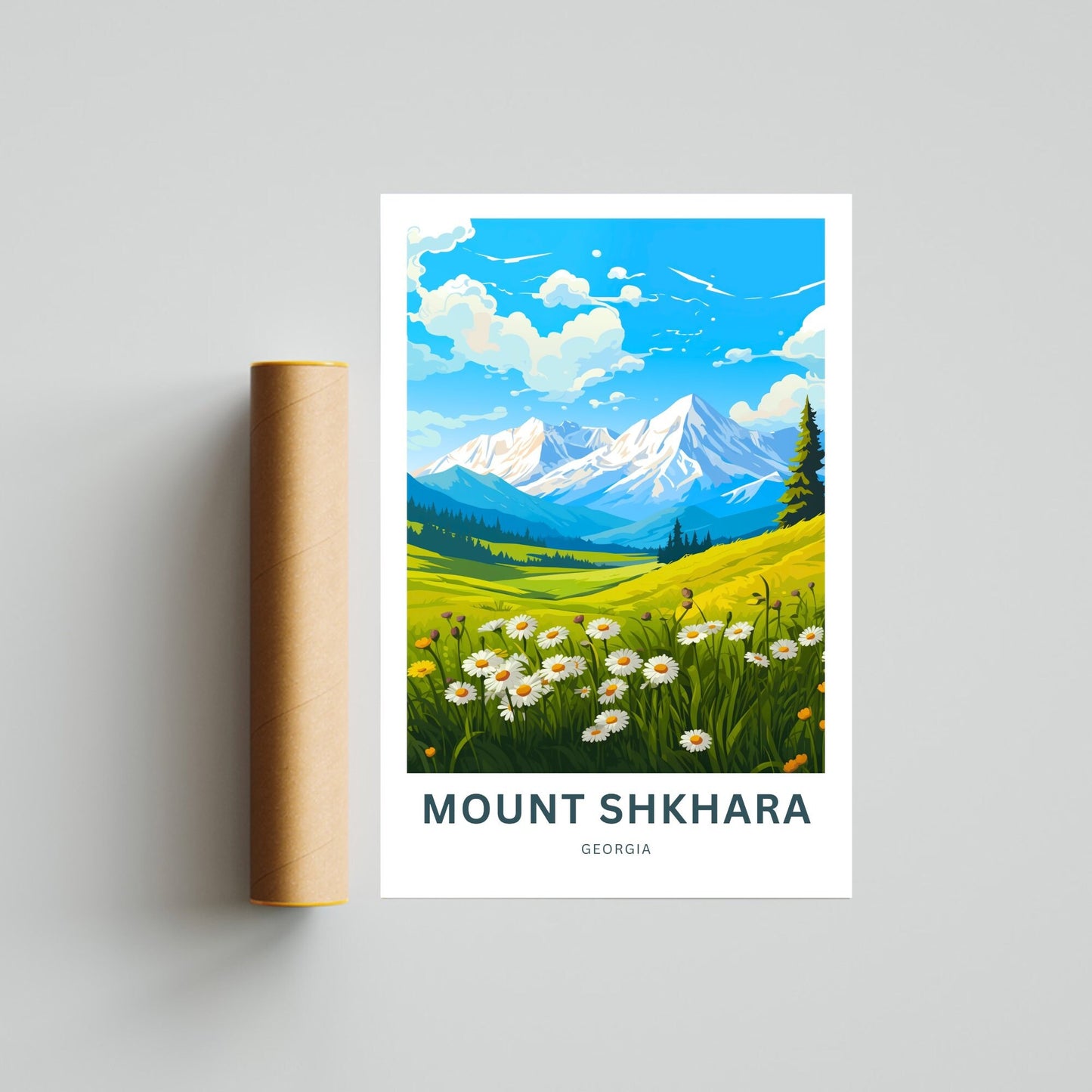 Mount Shkhara Travel Print - Mount Shkhara poster, Georgia, Russia Wall Art, Framed present, Gift Russia Present - TravelTreasureCo