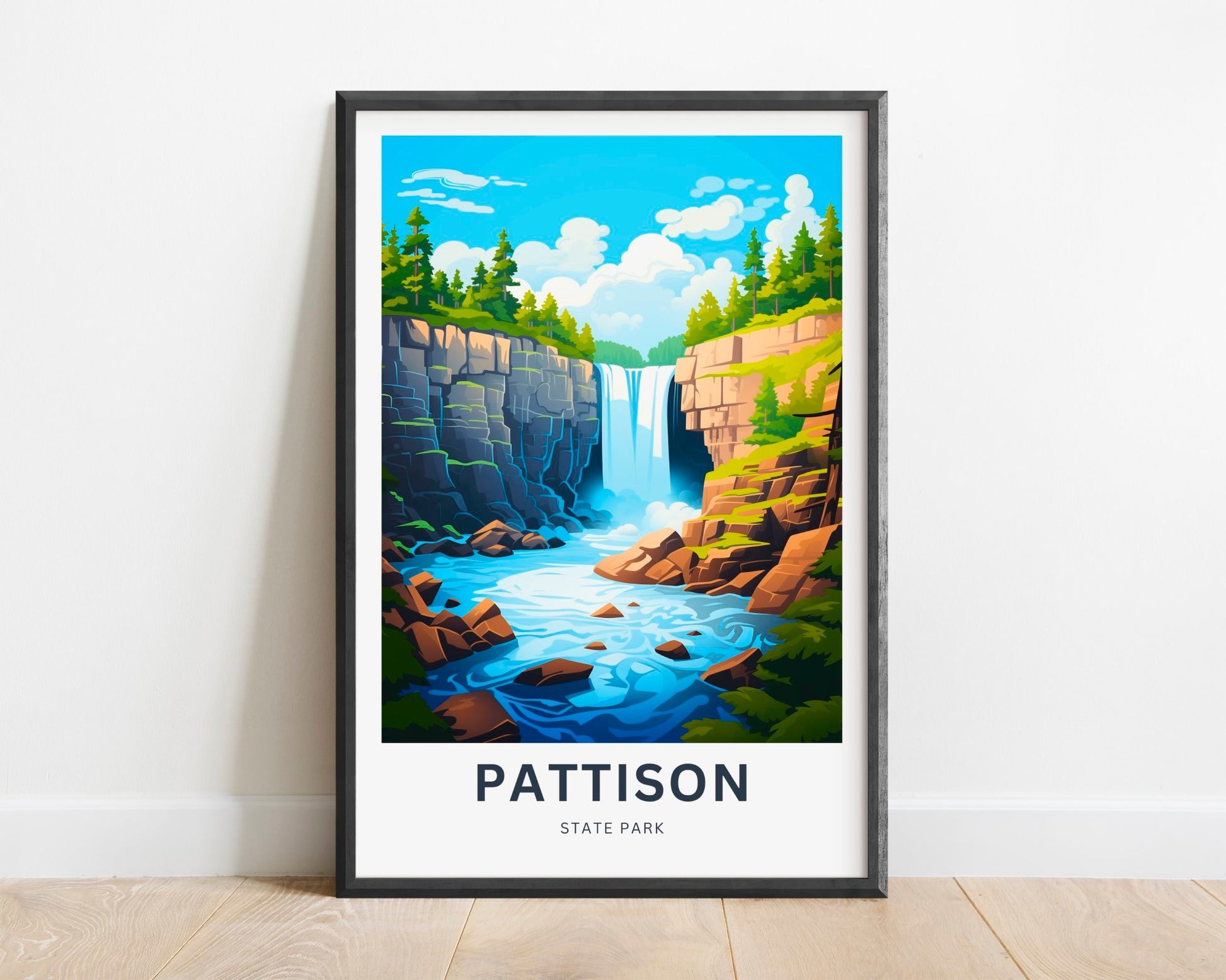 Pattison State Park Travel Print - Pattison State Park poster, Wisconsin Wall Art, Framed present, Gift United States Present - TravelTreasureCo