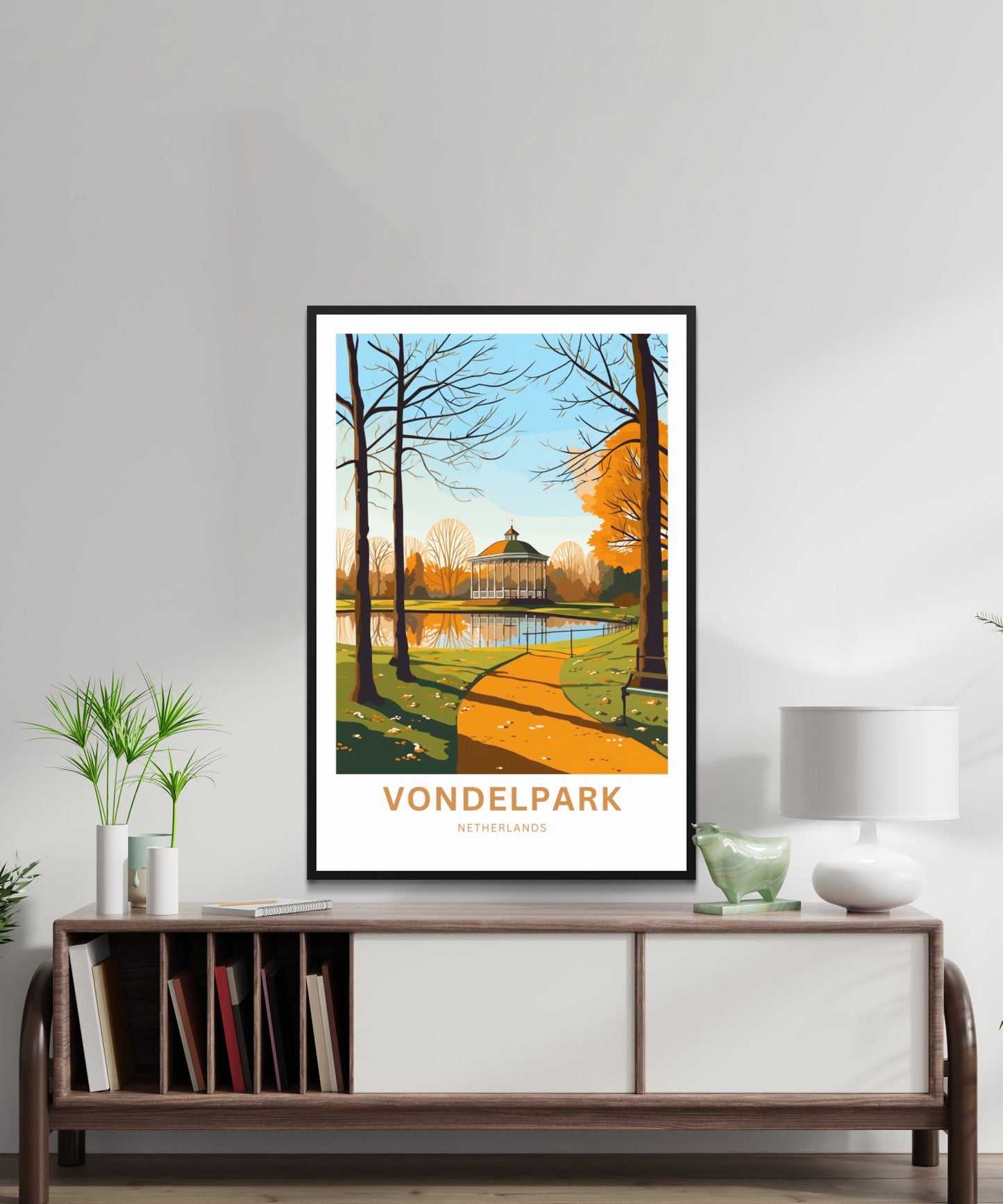 Vondelpark Travel Print - Vondelpark Travel poster, Netherlands Wall Art, Wall Decor, Framed present, Gift Netherlands Present - TravelTreasureCo