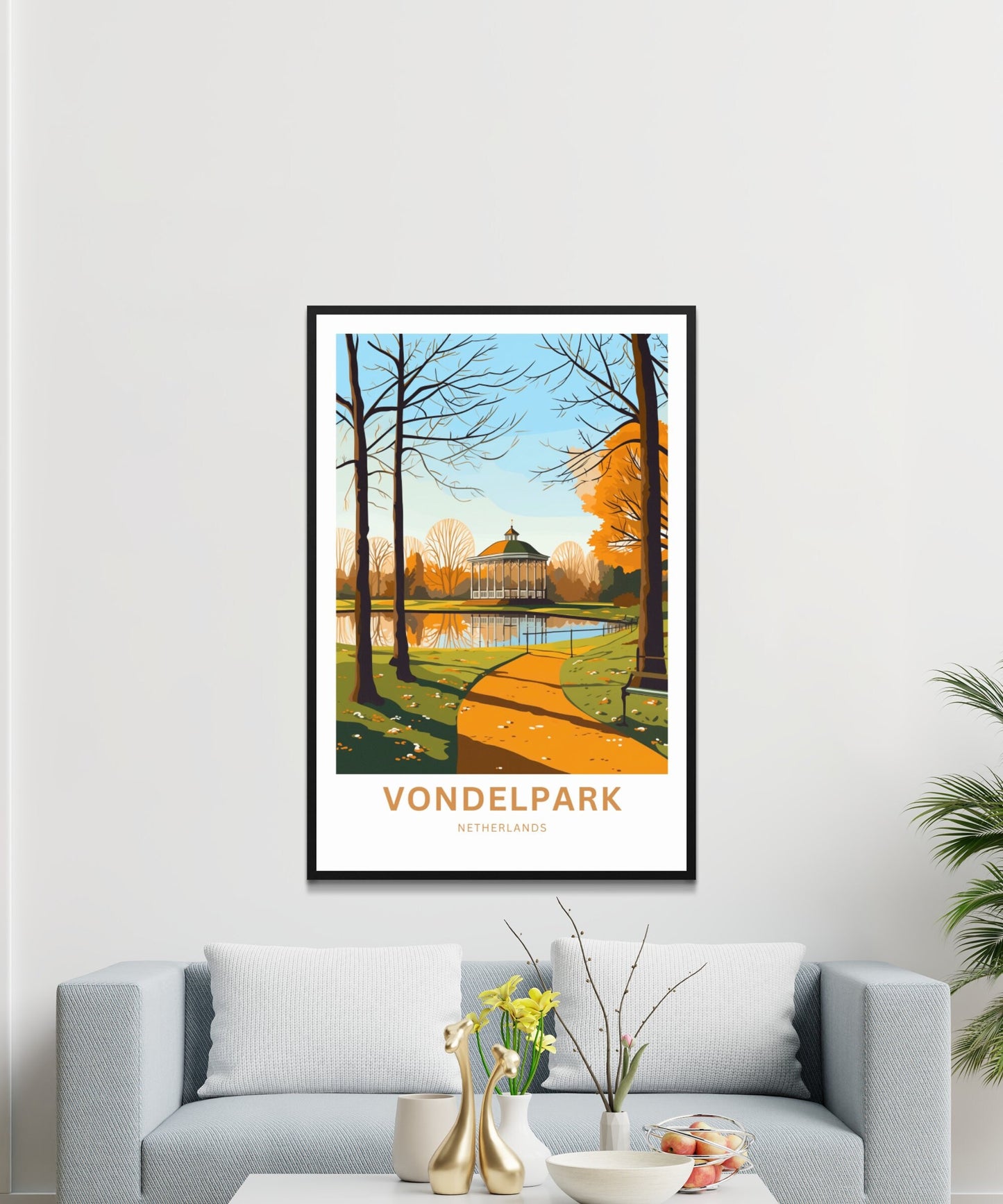 Vondelpark Travel Print - Vondelpark Travel poster, Netherlands Wall Art, Wall Decor, Framed present, Gift Netherlands Present - TravelTreasureCo