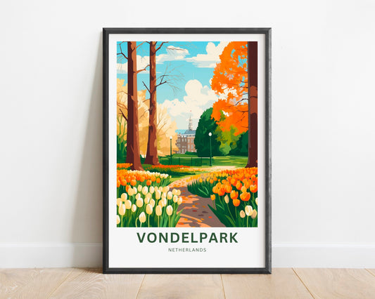 Vondelpark Travel Print - Vondelpark Travel poster, Netherlands Wall Art, Wall Decor, Framed present, Gift Netherlands Present - TravelTreasureCo