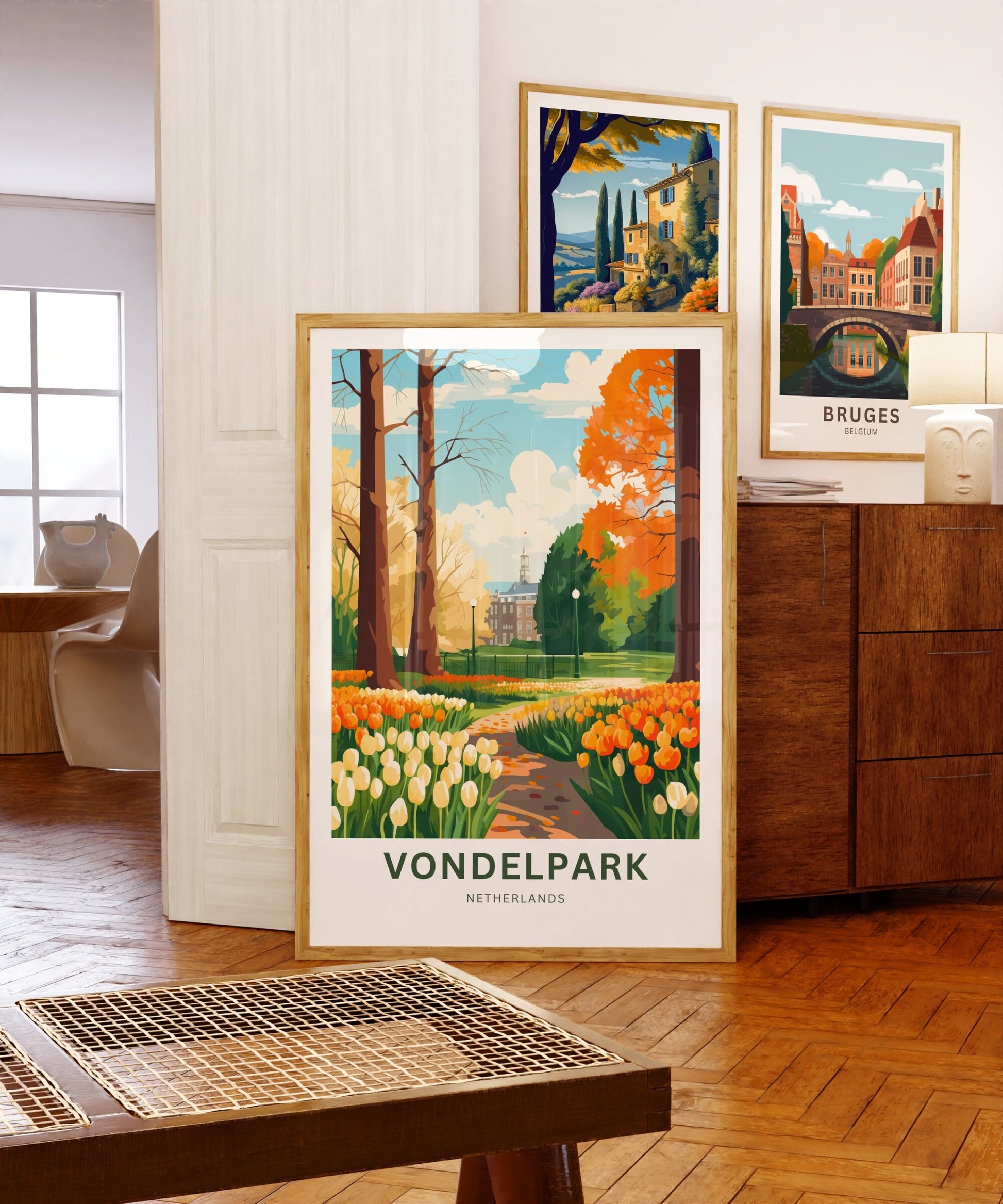 Vondelpark Travel Print - Vondelpark Travel poster, Netherlands Wall Art, Wall Decor, Framed present, Gift Netherlands Present - TravelTreasureCo