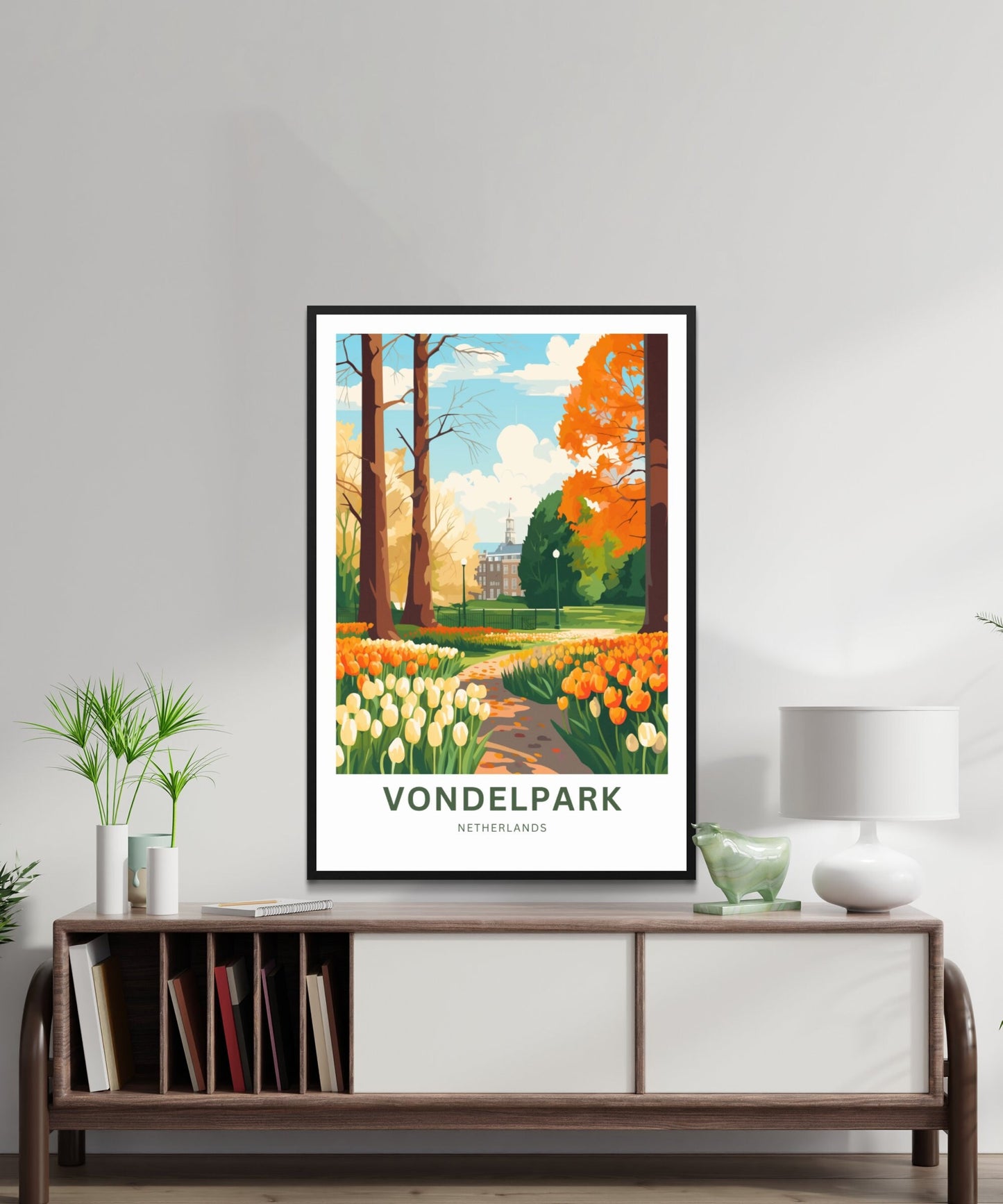 Vondelpark Travel Print - Vondelpark Travel poster, Netherlands Wall Art, Wall Decor, Framed present, Gift Netherlands Present - TravelTreasureCo