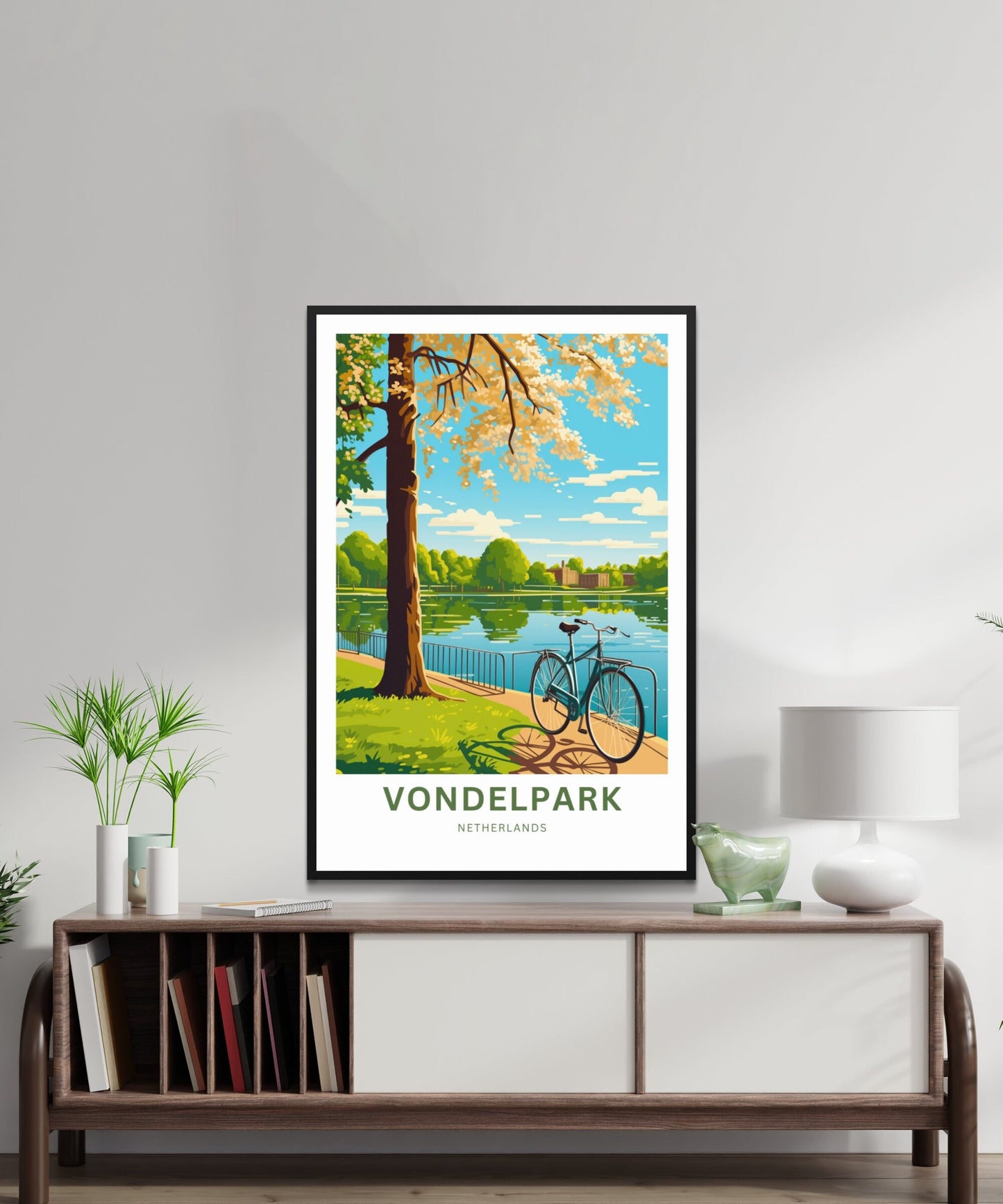 Vondelpark Travel Print - Vondelpark Travel poster, Netherlands Wall Art, Wall Decor, Framed present, Gift Netherlands Present - TravelTreasureCo