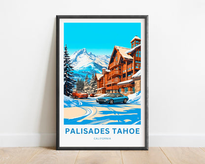 Palisades Tahoe Travel Print - Palisades Tahoe poster, California Wall Art, Decor, Framed present, Gift California Present - TravelTreasureCo