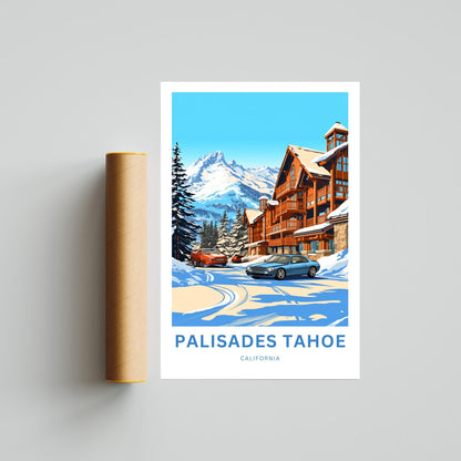 Palisades Tahoe Travel Print - Palisades Tahoe poster, California Wall Art, Decor, Framed present, Gift California Present - TravelTreasureCo