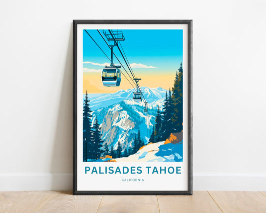 Palisades Tahoe Travel Print - Palisades Tahoe poster, California Wall Art, Decor, Framed present, Gift California Present - TravelTreasureCo