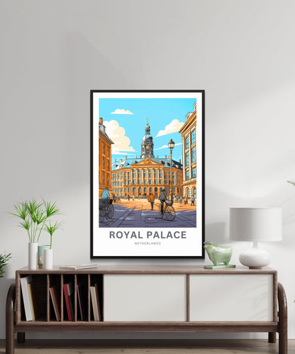 Royal Palace Travel Print - Royal Palace Travel poster, Amsterdam Wall Art, Wall Decor, Framed present, Gift Netherlands Present - TravelTreasureCo