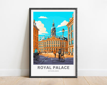 Royal Palace Travel Print - Royal Palace Travel poster, Amsterdam Wall Art, Wall Decor, Framed present, Gift Netherlands Present - TravelTreasureCo