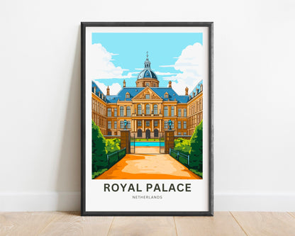 Royal Palace Travel Print - Royal Palace Travel poster, Amsterdam Wall Art, Wall Decor, Framed present, Gift Netherlands Present - TravelTreasureCo