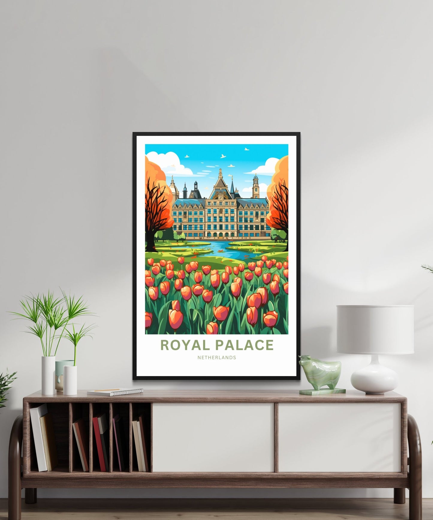 Royal Palace Travel Print - Royal Palace Travel poster, Amsterdam Wall Art, Wall Decor, Framed present, Gift Netherlands Present - TravelTreasureCo