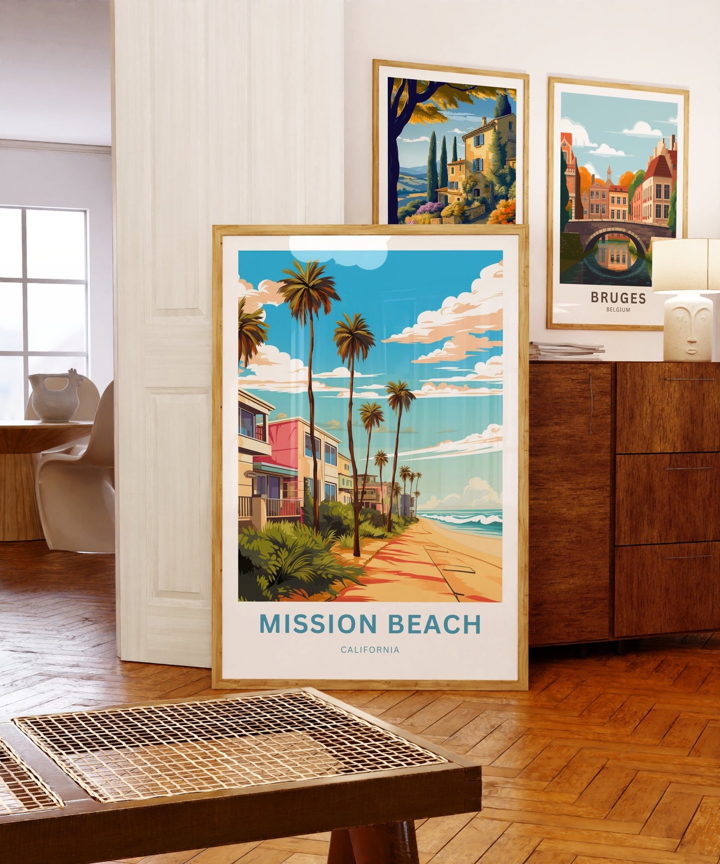 Mission Beach Travel Print - Mission Beach poster, California Wall Art, Decor, Framed present, Gift California Present - TravelTreasureCo