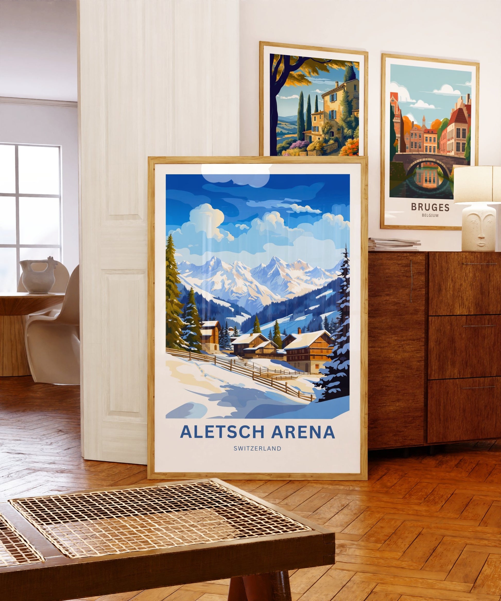 Aletsch Arena Travel Print - Aletsch Arena poster, Switzerland Wall Art, Framed present, Gift Switzerland Present - TravelTreasureCo