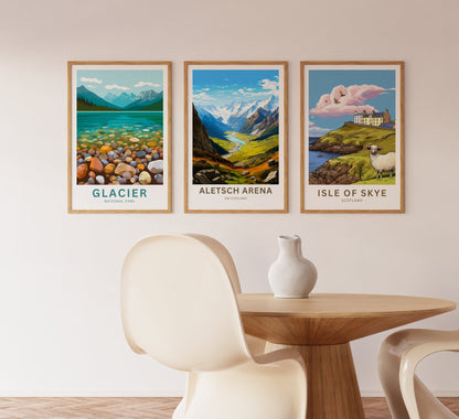 Aletsch Arena Travel Print - Aletsch Arena poster, Switzerland Wall Art, Framed present, Gift Switzerland Present - TravelTreasureCo