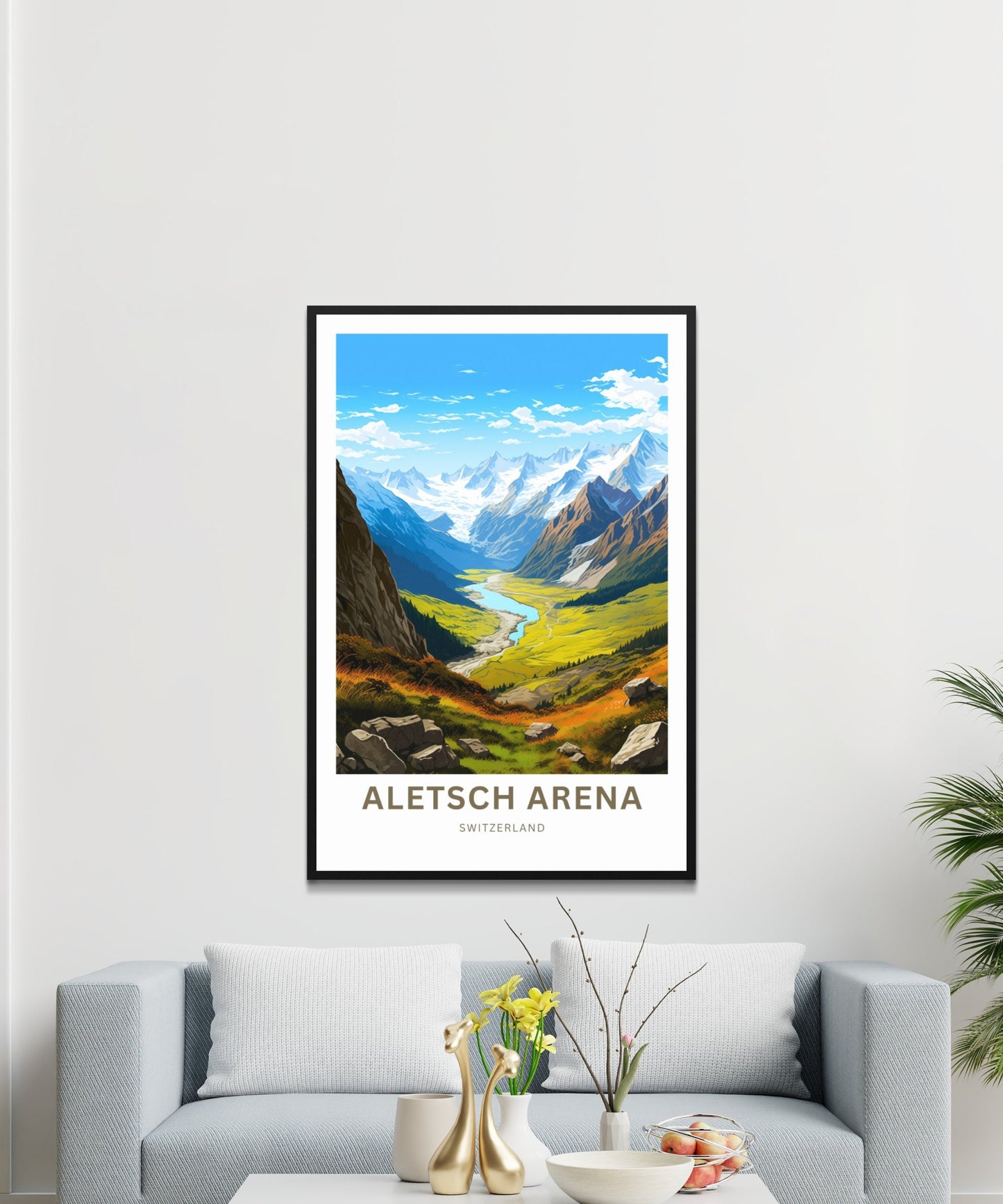 Aletsch Arena Travel Print - Aletsch Arena poster, Switzerland Wall Art, Framed present, Gift Switzerland Present - TravelTreasureCo