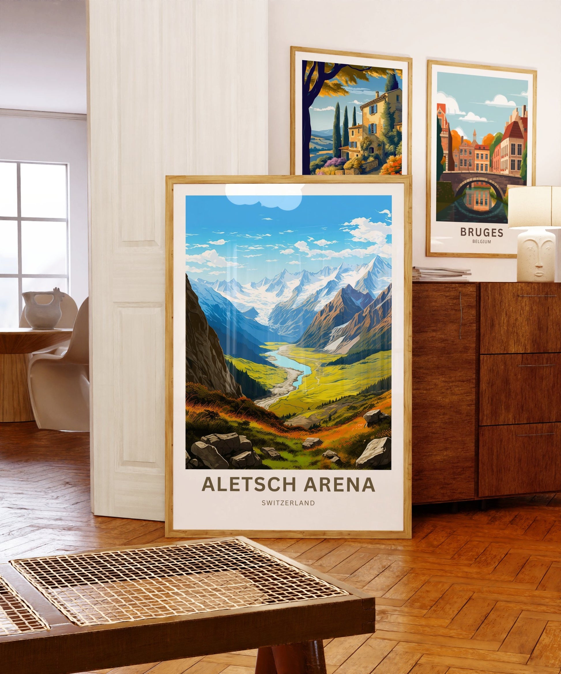 Aletsch Arena Travel Print - Aletsch Arena poster, Switzerland Wall Art, Framed present, Gift Switzerland Present - TravelTreasureCo