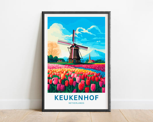Keukenhof Travel Print - Keukenhof poster, Netherlands Wall Art, Framed present, Gift Netherlands Present, Customized Your Text - TravelTreasureCo