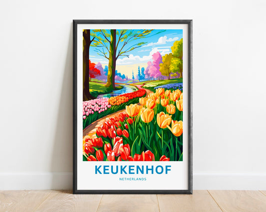 Keukenhof Travel Print - Keukenhof poster, Netherlands Wall Art, Framed present, Gift Netherlands Present, Customized Your Text - TravelTreasureCo