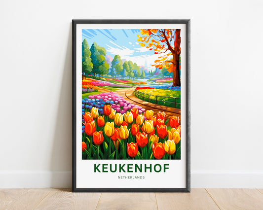 Keukenhof Travel Print - Keukenhof poster, Netherlands Wall Art, Framed present, Gift Netherlands Present, Customized Your Text - TravelTreasureCo
