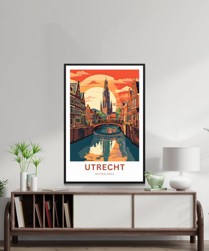 Utrecht Travel Print - Utrecht poster, Netherlands Wall Art, Framed present, Gift Netherlands Present, Customized Your Text - TravelTreasureCo