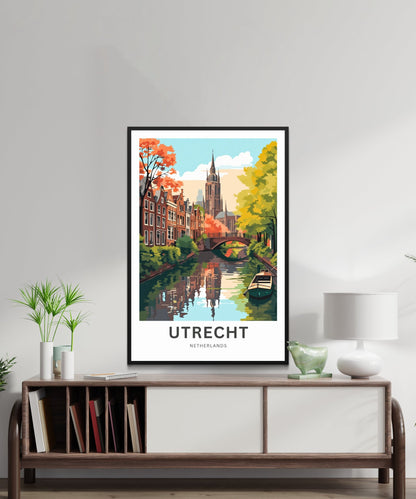 Utrecht Travel Print - Utrecht poster, Netherlands Wall Art, Framed present, Gift Netherlands Present, Customized Your Text - TravelTreasureCo