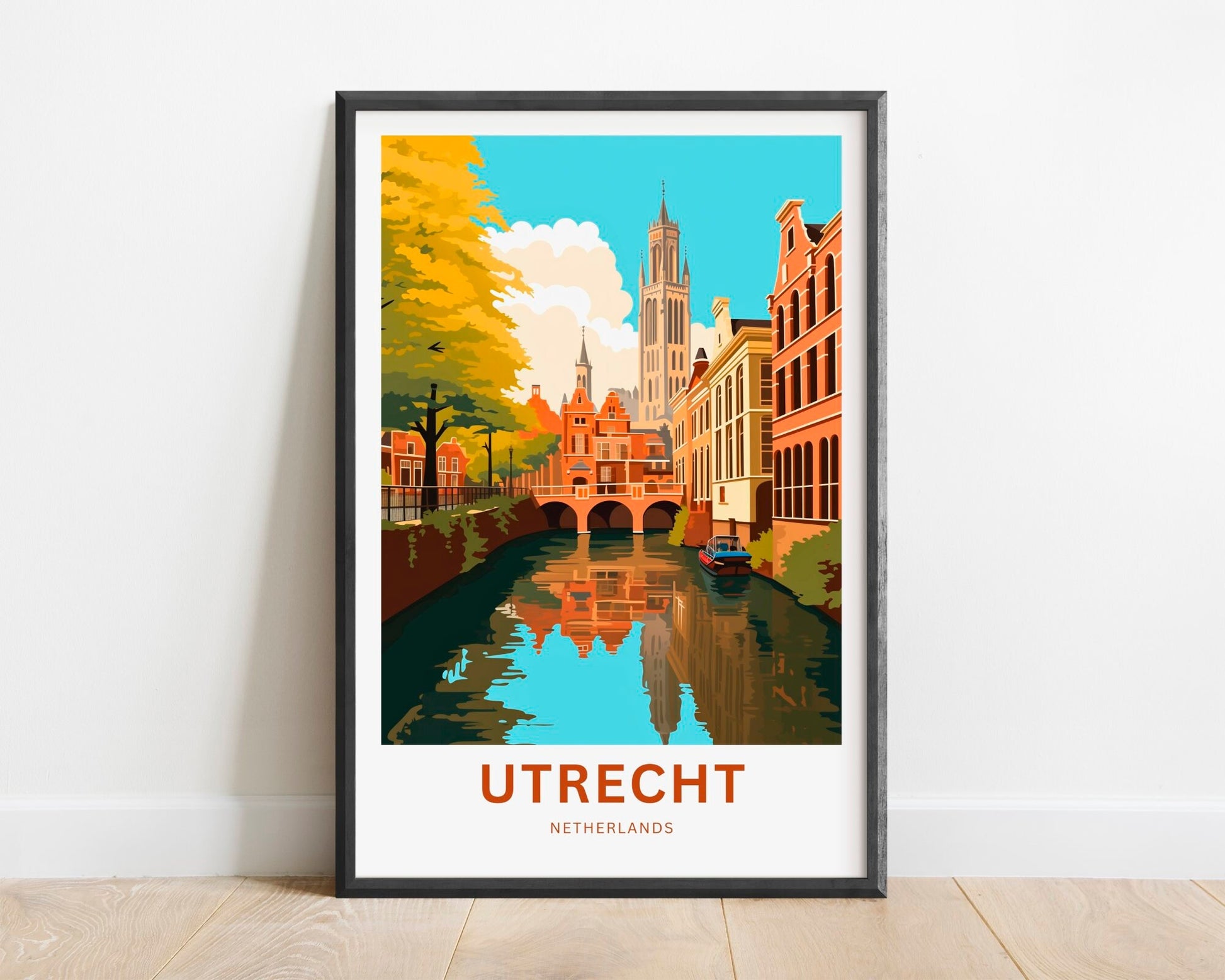 Utrecht Travel Print - Utrecht poster, Netherlands Wall Art, Framed present, Gift Netherlands Present, Customized Your Text - TravelTreasureCo