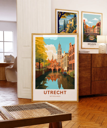 Utrecht Travel Print - Utrecht poster, Netherlands Wall Art, Framed present, Gift Netherlands Present, Customized Your Text - TravelTreasureCo